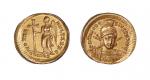 公元420-422年罗马帝国迪奥多西二世与胜利女神金币 ANACS AU50