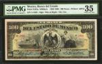 MEXICO. Banco del Estado de Mexico. 100 Pesos, 1898-1905. P-S333a. PMG Choice Very Fine 35.
