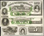 Lot of (3) East Haddam, Connecticut. Bank of New England. ND (18xx). $1, $2 & $5. Uncirculated. Rema