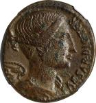 JULIUS CAESAR. AE Dupondius (14.25 gms), Rome Mint; C. Clovius, prefect, 46-45 B.C. NGC Ch EF, Strik