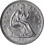 1861-O Liberty Seated Half Dollar. W-11, FS-401. Rarity-3. CSA Obverse. Unc Details--Shipwreck Effec