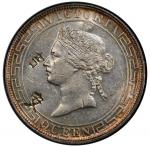 HONG KONG: Victoria, 1840-1901, AR dollar, 1868, KM-10, with Chinese merchant chopmarks, PCGS graded