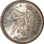 1927年智利5披索银币，PCGS MS64
