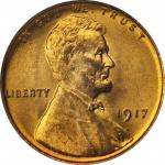 1917 Lincoln Cent. MS-66 RD (PCGS).