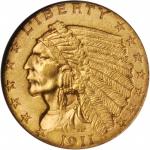 1911-D Indian Quarter Eagle. MS-62 (NGC).