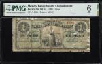 MEXICO. Banco Minero Chihuahuense. 1 Peso, 1880. P-S174a. M147a. PMG Good 6.