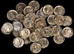 Roll of 1938-D Buffalo Nickels, Including Examples of the 1938-D/D Variety. Mint State (Uncertified)