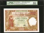 NEW CALEDONIA. Banque de lIndo Chine 500 Francs, 1927. P-38sp. PMG About Uncirculated 55 EPQ.