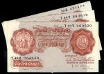 Bank of England, Leslie Kenneth OBrien (1955-1962), 10 shillings (3), ND (1955), serial number suffi
