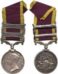 Medals 紀念章: Silver Second China Medal, 1856-1860, 2 clasps, Taku Forts 1860, Pekin 1860 (“Gunr Thos 