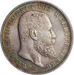 GERMANY. Wurttemberg. 5 Mark, 1898-F. Freudenstadt Mint. Wilhelm II. PCGS MS-66+ Gold Shield.