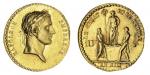 France, First Empire, Napoleon Bonaparte, Gold Medallet, AN XIII [1804], laureate head right, rev. S