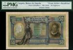 Banco de Angola, an obverse and reverse hand executed essay on board for a proposed issue of 50 ango