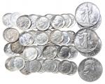 United States of America, large lot of silver coinage, 1940s to 1966, containing 19x Mercury dimes (