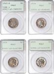 Lot of (4) Early Date Buffalo Nickels. MS-63 (PCGS). OGH--First Generation.