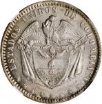 COLOMBIA. Peso, 1864. Bogota Mint. NGC AU-55.