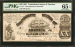CT-18. Confederate Currency. 1861 $20. PMG Gem Uncirculated 65 EPQ.