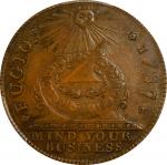1787 (ca. 1860) Fugio Cent. "New Haven Restrike". Newman 104-FF, W-17560. Rarity-3. Brass or Yellow 