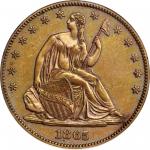 1865 Pattern Liberty Seated Half Dollar. Judd-430, Pollock-503. Rarity-6+. Copper. Reeded Edge. Proo