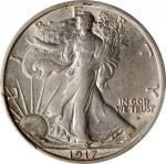 1917-D Walking Liberty Half Dollar. Obverse Mintmark. AU Details--Cleaned (PCGS).