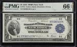 Fr. 712. 1918 $1 Federal Reserve Bank Note. New York. PMG Gem Uncirculated 66 EPQ.