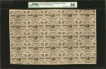Uncut Sheet of (25) Fr. 1226. 3 Cent. Third Issue. PMG About Uncirculated 50.