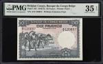BELGIAN CONGO. Banque du Congo Belge. 10 Francs, 1952. P-14E. PMG Choice Very Fine 35 EPQ.