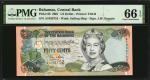 BAHAMAS. Lot of (2). Central Bank of the Bahamas. 1/2 & 1 Dollar, 2001-02. P-68 & 70. PMG Gem Uncirc