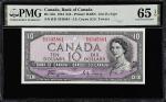 CANADA. Lot of (2). Bank of Canada. 10 Dollars, 1954. BC-32a. PMG Gem Uncirculated 65 EPQ.