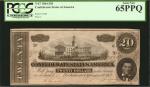T-67. Confederate Currency. 1864 $20. PCGS Currency Gem New 65 PPQ.
