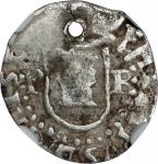 BOLIVIA. Cob 1/4 Real, ND (ca. 1578-82)-P B. Potosi Mint. Philip II. NGC VF Details--Holed.