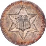 1861 Silver Three-Cent Piece. Genuine--Cleaning (PCGS).