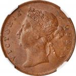 1900年海峡殖民地1分。伦敦造币厂。STRAITS SETTLEMENTS. Cent, 1900. London Mint. Victoria. NGC MS-62 Brown.