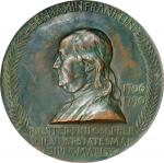 1906 Benjamin Franklin Birth Bicentennial Medal. By Augustus and Louis Saint-Gaudens. Greenslet GM-1
