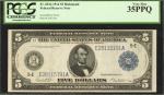 Lot of (5) 1914 $5 Federal Reserve Notes. PCGS Graded.