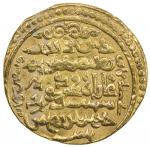 ILKHAN: Ghazan Mahmud, 1295-1304, AV dinar (8.59g), Bazar, AH698//698, A-2170, nice strike, VF.