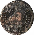 PHILIPPINES. 2 Quartos, 1835-F. Manila Mint. Isabel II. ANACS VG-8 Details--Corroded, Edge Filed.