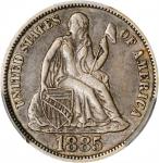 1885-S Liberty Seated Dime. Fortin-101, the only known dies. Rarity-5. EF-45 (PCGS).