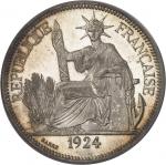 INDOCHINE - INDOCHINAIIIe République (1870-1940). Piastre 1924, A, Paris. PCGS MS64+ plate coin (172