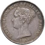 Foreign coins;PORTOGALLO Maria II (1834-1853) 1.000 Reis 1844 - KM 472 AG (g 29.66) Minimi colpetti 