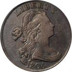 1804 Draped Bust Cent. S-266, the only known dies. Rarity-2. VF-30 (PCGS). CAC.