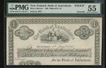 1895年纽西兰澳大拉西亚银行1镑试印样票，但尼丁地名，PMG 55
