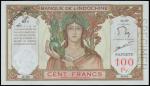 TAHITI. Banque De LIndo Chine. 100 Francs, ND (1939-65). P-14s.