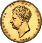 GRANDE-BRETAGNE - UNITED KINGDOMGeorges IV (1820-1830). Essai uniface d’avers de 2 livres, Flan brun