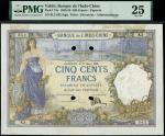 Banque de lIndo-Chine, Tahiti, 500 francs, Papeete, 1 March 1926, serial number R.2 042, violet-blue