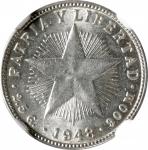 CUBA. 10 Centavos, 1948. Philadelphia Mint. NGC MS-63.