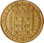 BRAZIL. 20000 Reis, 1725-M. Minas Gerais Mint. Joao V. PCGS AU-55.
