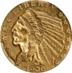 1908-S Indian Half Eagle. AU Details--Cleaned (PCGS).