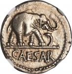 JULIUS CAESAR. AR Denarius (3.99 gms), Military Mint in Italy, ca. 49-48 B.C. NGC Ch EF, Strike: 4/5