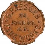 New York--New York. 1863 George Parsons. Fuld-630BE-2a. Rarity-3. Copper. Plain Edge. MS-63 BN (NGC)